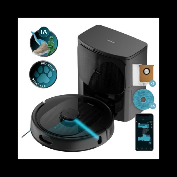 Cecotec Robot Aspirapolvere Conga 9990 Ai Spin Revolution Supreme Home, 10.000 Pa, Navigazione Laser, Stazione Di Auto-Svuotamento, Intelligenza Artificiale...-image