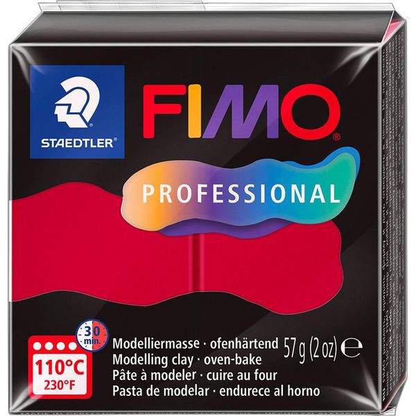 Fimo 8040-29 Argilla Da Modellare Fimo Professional, Indurimento A Forno, 57 G, Carminio-image