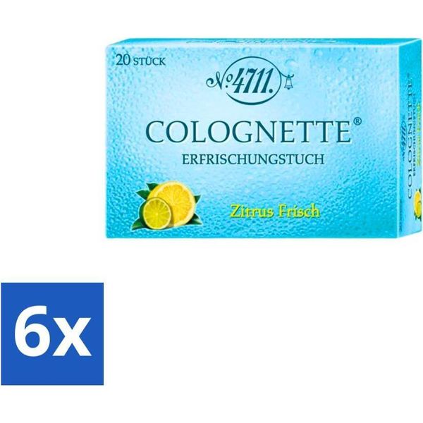 4711 - Salviette Rinfrescanti - Profumo Di Limone Rinfrescante - 20 Salviette - Confezione Risparmio - 6 Pezzi-image