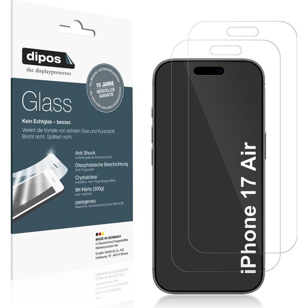 2X Pellicola Protettiva Per Apple Iphone 17 Air Protezione Vetro Flessibile 9H Dipos-image