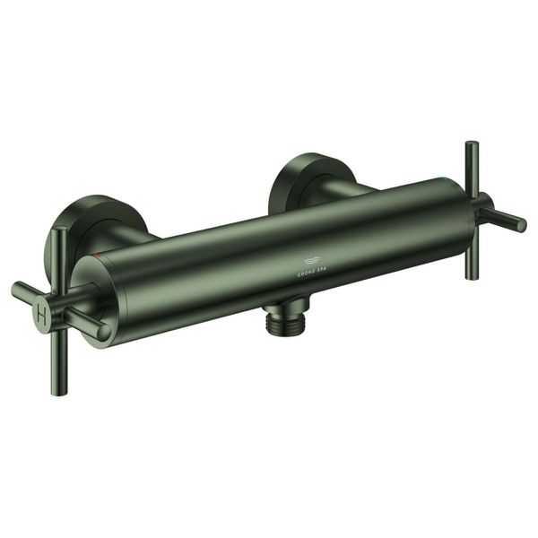 Grohe 2-Griff-Brausearmatur Atrio 26895 Wandmontage Kreuz-Griff Satin Graphite, 26895MG0 26895MG0-image