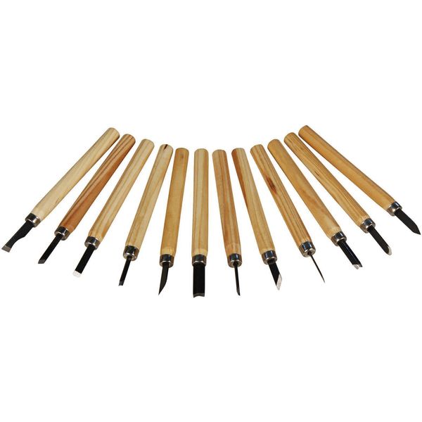 Set Di Coltelli Da Intaglio, 12 Pezzi, Manico In Legno-image