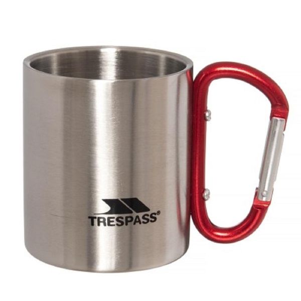 Trespass Bruski Tazza Da Campeggio / Tazza Da Viaggio Con Moschettone TP564 (Taglia Unica) (Argento)-image