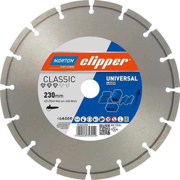 Norton Clipper Disco Diamantato Classic Universal Laser - 125X22,2 Mm-image