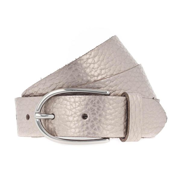 Vanzetti Pelle Cintura Glitter Radiance 30Mm Metallic Belt W75 Platinumgold Metallic Beige-image