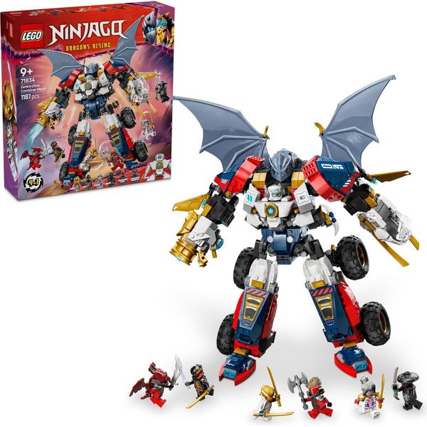 Lego Ninjago 4In1 Zane's Ultra Combined Mech - Giocattolo Con Modello Di Auto - Trasformabile In Jet O Drago - Incl. 6 Minifigure - Giocattolo Da Costruzione Per Ragazzi E Ragazze Dai 9 Anni In Su 71834-image