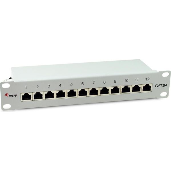 Equip Patchpanel 12X RJ45 Cat6A 10" Ftp 1HE Premium Hellgrau - Ftp - RJ-45 (326523)"-image