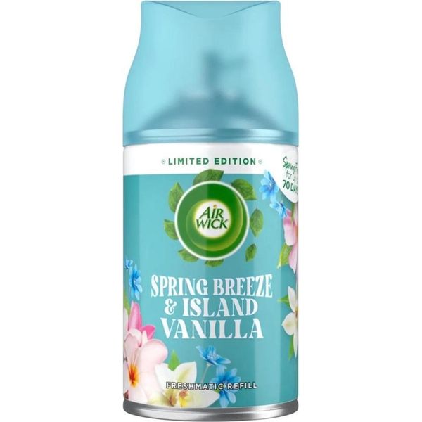 Air Wick - Ricarica Per Deodorante Per Ambienti - Brezza Di Primavera E Vaniglia Dell'isola - Spray Automatico - 250 Ml - 1 Pezzo-image