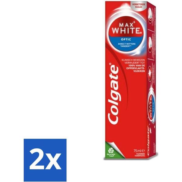 Colgate Dentifricio Max White Optic 75 Ml - Confezione Risparmio - 2 Pezzi-image
