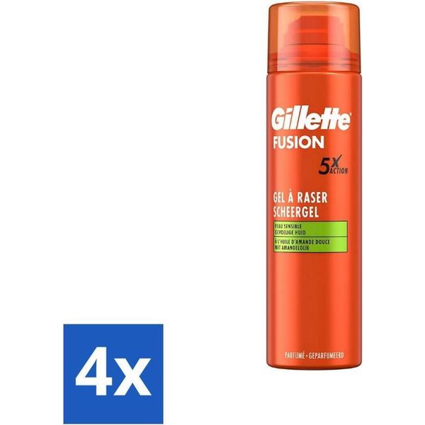 Gillette Gel Da Barba Fusion 5 Sensitive 200 Ml - Confezione Risparmio - 4 Pezzi-image