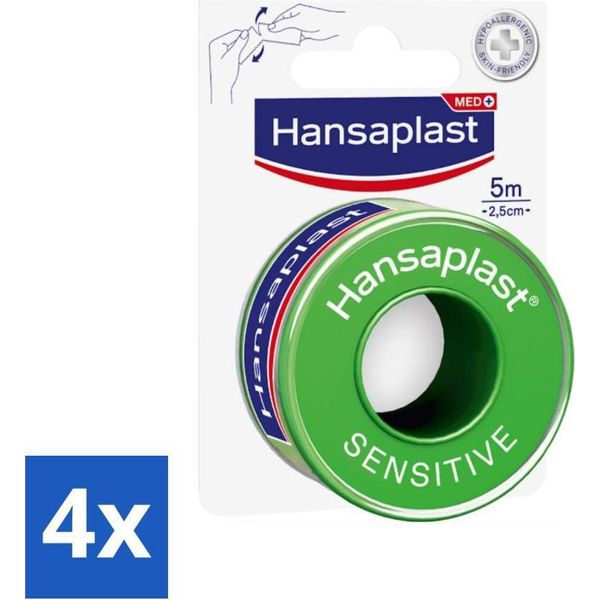 Hansaplast - Cerotti Per Ferite Sensibili - Delicati Sulla Pelle - 5M X 2,5 Cm - Confezione Risparmio - 4 Pezzi-image