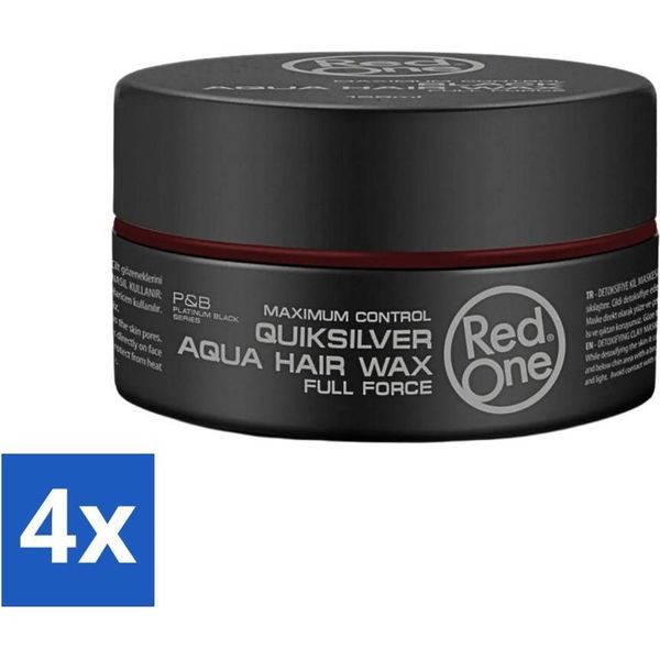 Red One - Cera Per Capelli - Quicksilver - Cera Per Capelli Aqua - Per Una Tenuta E Una Brillantezza Forti - 150 Ml - Confezione Risparmio - 4 Pezzi-image