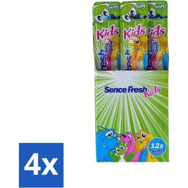 Sence - Fresh Kids Soft - Spazzolini Da Denti - Morbidi - 12 Spazzolini - Confezione Risparmio - 4 Pezzi-image