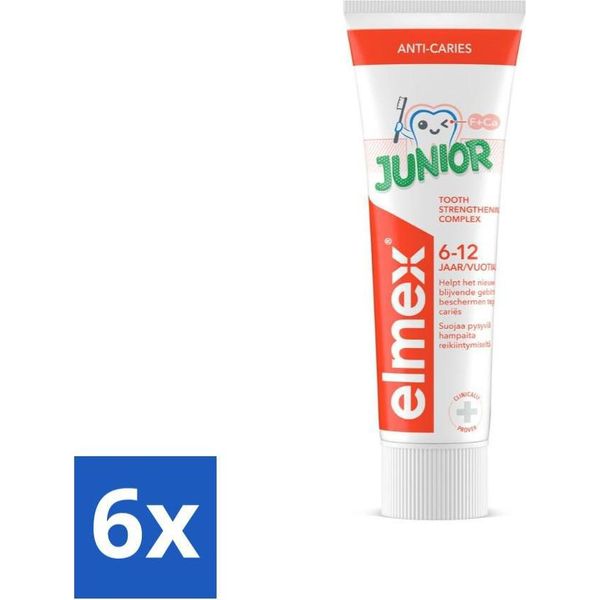 Elmex Gel Dentifricio Junior (5-12 Anni) 75 Ml - Confezione Risparmio - 6 Pezzi-image