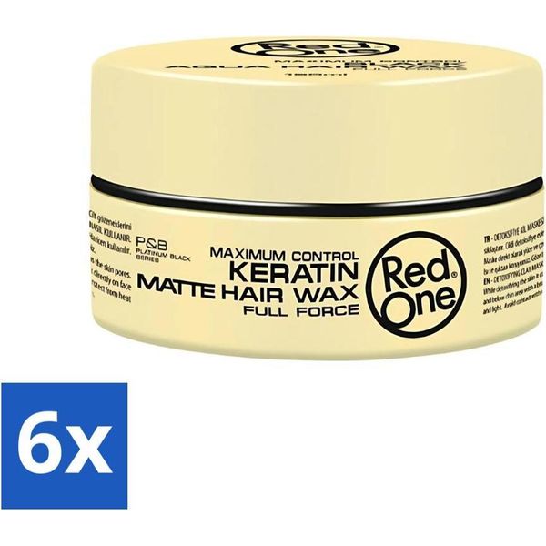 Red One - Cera Per Capelli - Keratin Matt - Styling Rinforzante - Per Una Tenuta Forte E Un Look Opaco - 150 Ml - Value Pack - 6 Pezzi-image