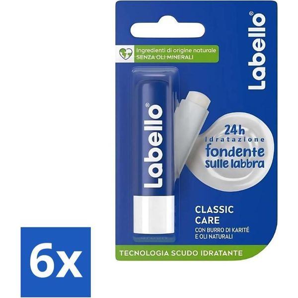 Labello - Classic Care - Balsamo Labbra - Nutriente E Protettivo - 5,5 Ml - Confezione Risparmio - 6 Pezzi-image