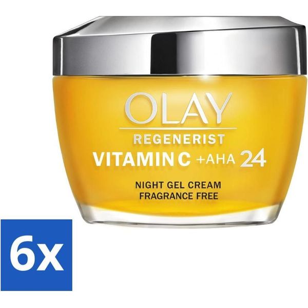 Olay - Vitamina C + AHA24 - Crema Notte - Rinnovante E Illuminante - 50 Ml - Confezione Risparmio - 6 Pezzi-image