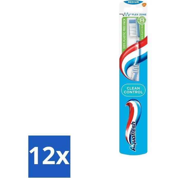 Spazzolino Aquafresh Clean Control Medium - Confezione Valore - 12 Pezzi-image