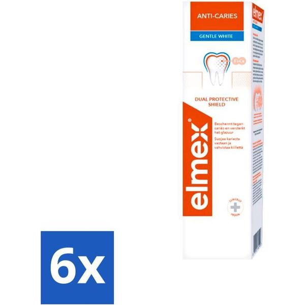 Elmex Dentifricio Anti-Carie Bianco Delicato 75 Ml - Confezione Risparmio - 6 Pezzi-image