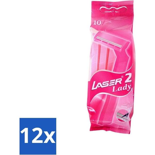 Benson - Laser Twin Women - Rasoio Usa E Getta - Per Donne - 10 Lame - Confezione Risparmio - 12 Pezzi-image