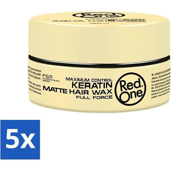 Red One - Cera Per Capelli - Keratin Matt - Styling Rinforzante - Per Una Tenuta Forte E Un Look Opaco - 150 Ml - Value Pack - 5 Pezzi-image