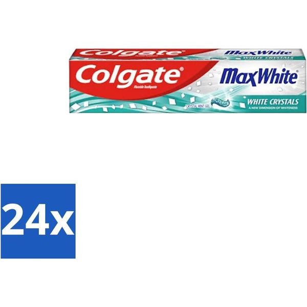 Colgate - Max White - Cristalli Sbiancanti - Dentifricio - 100Ml - Confezione Vantaggiosa - 24 Pezzi-image