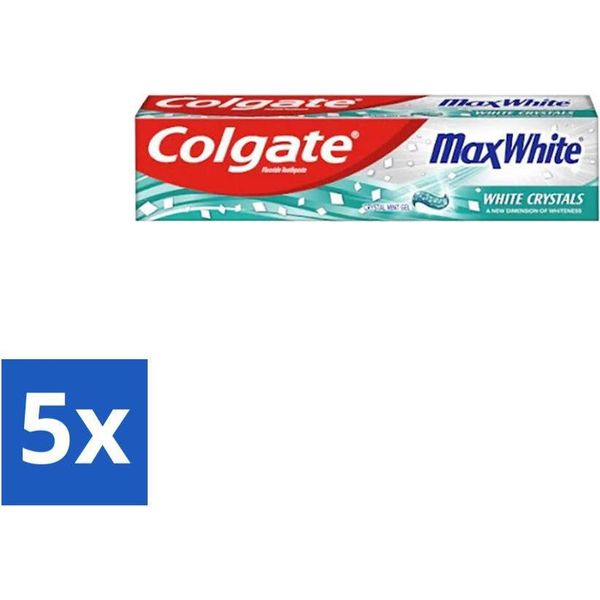 Colgate - Max White - Cristalli Sbiancanti - Dentifricio - 100Ml - Confezione Vantaggiosa - 5 Pezzi-image