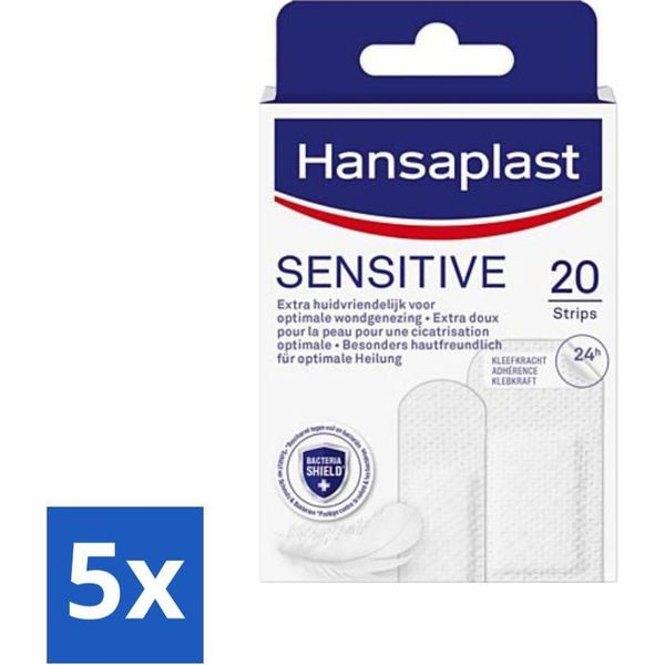 Hansaplast - Cerotti Sensibili - Cura Delle Ferite - 20 Cerotti - Confezione Risparmio - 5 Pezzi-image
