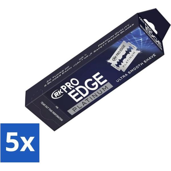 Pro Edge - Double Edge - Lamette A Doppio Filo - Rasatura Super Scorrevole - 100 Lame - Value Pack - 5 Pezzi-image