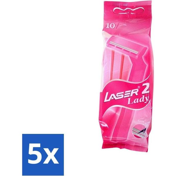 Benson - Laser Twin Women - Rasoio Usa E Getta - Per Donne - 10 Lame - Confezione Risparmio - 5 Pezzi-image