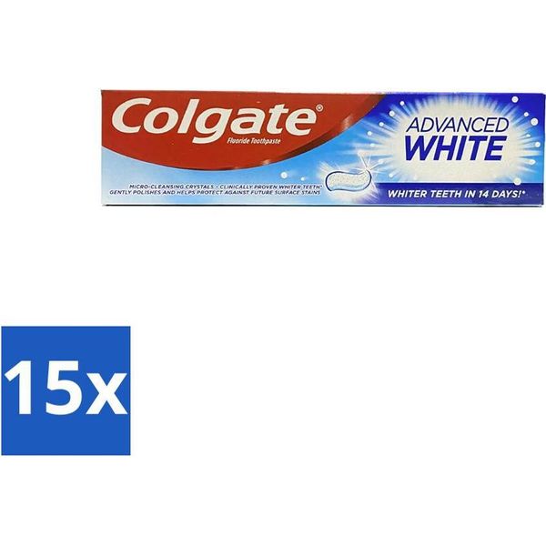 Colgate - Advanced White - Dentifricio - 100Ml - Confezione Risparmio - 15 Pezzi-image