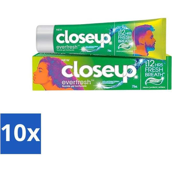 Close Up - Dentifricio Menthol Paradise - Gusto Rinfrescante Al Mentolo - 90 G - Confezione Risparmio - 10 Pezzi-image