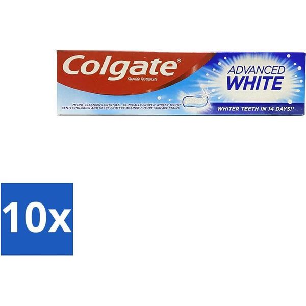 Colgate - Advanced White - Dentifricio - 100Ml - Confezione Risparmio - 10 Pezzi-image