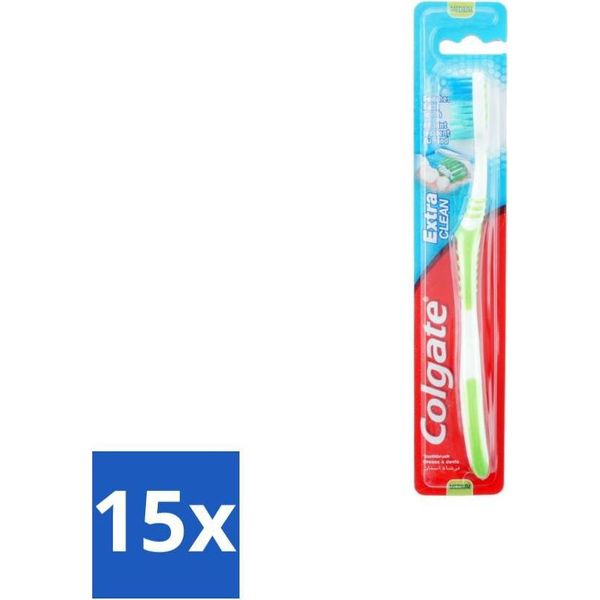 Spazzolino Colgate Extra Clean Medium - Confezione Risparmio - 15 Pezzi-image