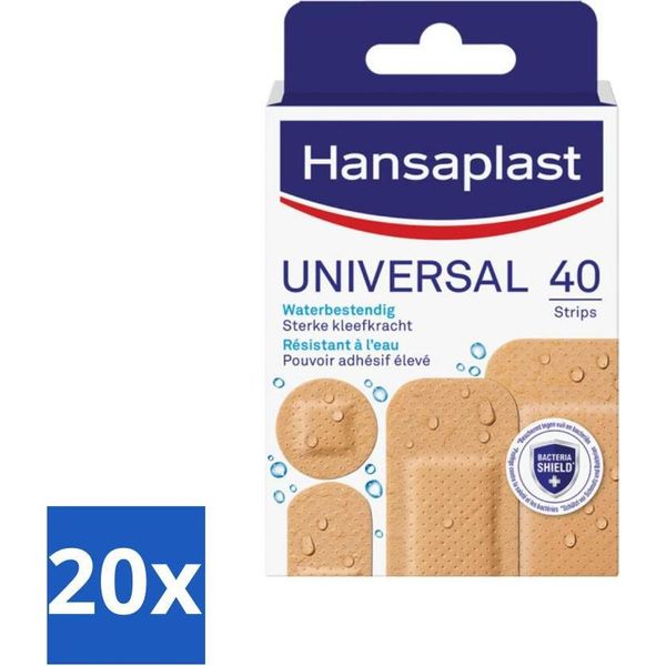 Hansaplast - Cerotti Universali - Cura Delle Ferite - 40 Cerotti - Confezione Risparmio - 20 Pezzi-image