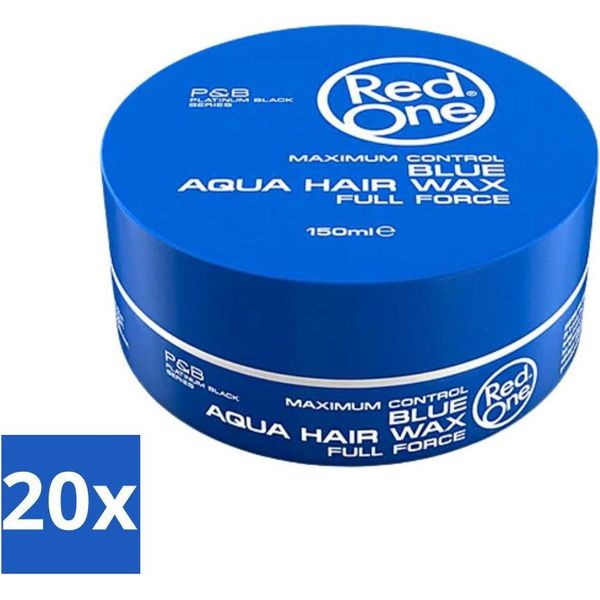 Red One - Cera Per Capelli - Blu - Cera Per Capelli Aqua - Per Una Tenuta Forte E Una Finitura Brillante - 150 Ml - Confezione Risparmio - 20 Pezzi-image