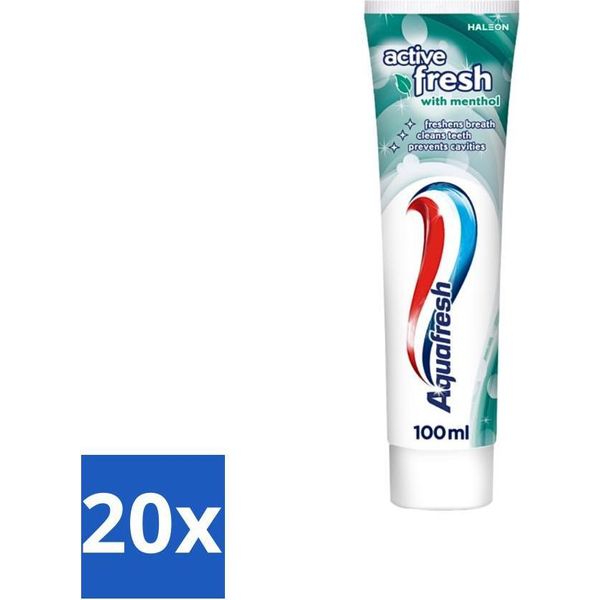 Dentifricio Aquafresh - Detergente Rinfrescante - Mentolo - 100 Ml - Confezione Risparmio - 20 Pezzi-image