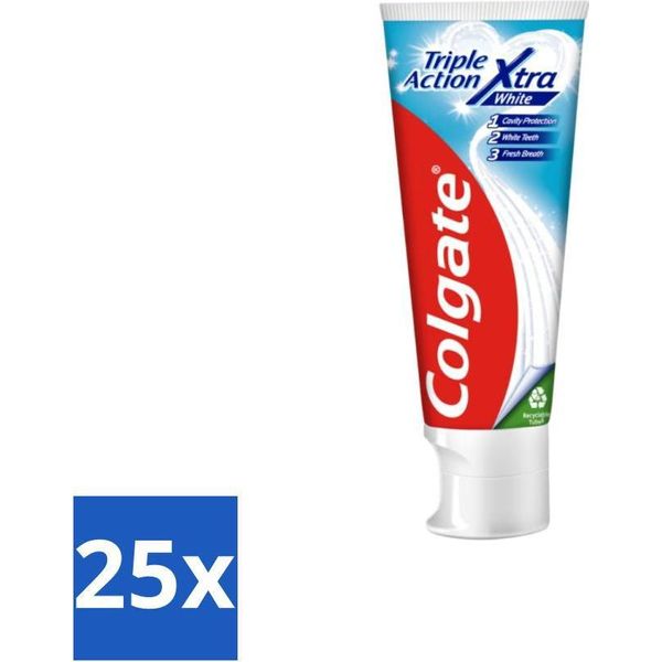 Dentifricio Colgate Tripla Azione Xtra White 75 Ml - Confezione Risparmio - 25 Pezzi-image