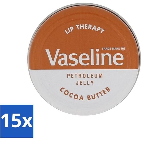 Vaselina - Lip Therapy - Balsamo Labbra - Burro Di Cacao - 20 G - Confezione Risparmio - 15 Pezzi-image