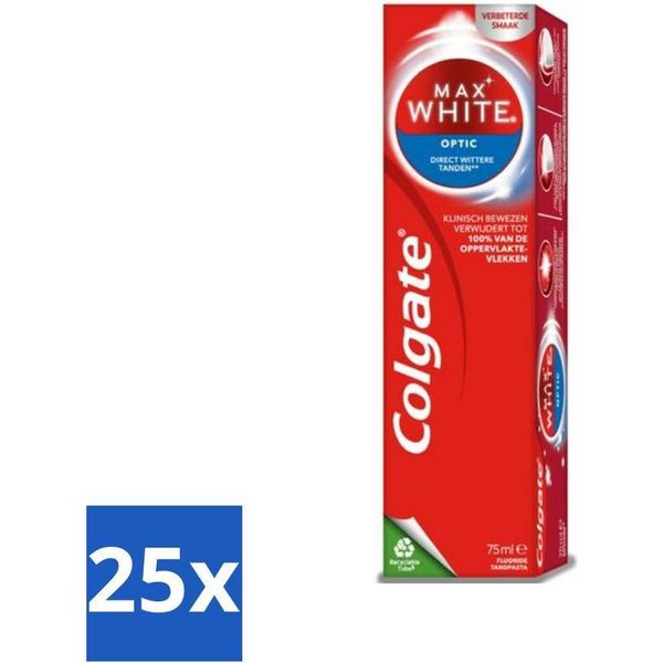 Colgate Dentifricio Max White Optic 75 Ml - Confezione Risparmio - 25 Pezzi-image