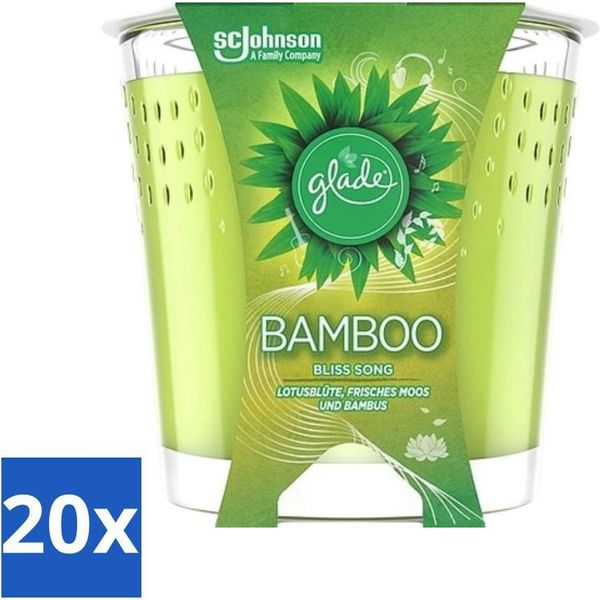 Glade - Candela Profumata - Bamboo Bliss Song - Fresca Fragranza E Relax - 129 G - Confezione Risparmio - 20 Pezzi-image