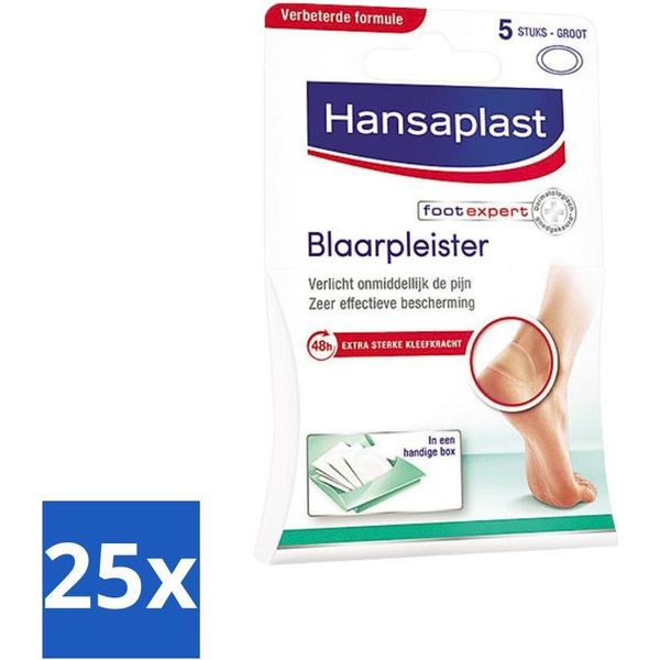 Hansaplast - Cerotti Per Vesciche - Cura Dei Piedi - Anti Vesciche - Impermeabile - Cerotti Grandi - Cerotti A Isola - L Grande - 5 Cerotti - Confezione Valore - 25 Pezzi-image