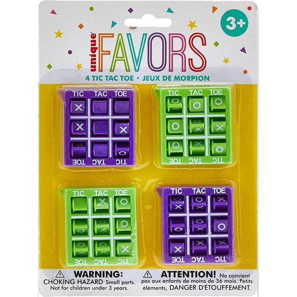 Unique Party - Gioco Del Tic Tac Toe (Confezione Da 4) SG39143 (Taglia Unica) (Verde/Blu/Giallo)-image