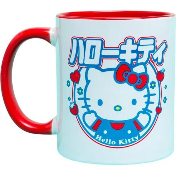 Tazza Da Caffè Hello Kitty - "Sanrio"", Logo Giapponese TT517 (Taglia Unica) (Bianco/Rosso)"-image
