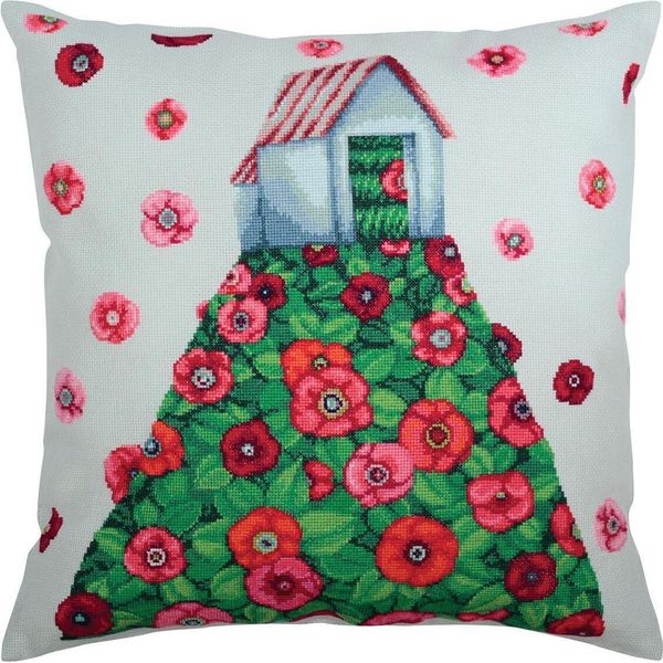 Cuscino A Punto Croce Rto "Petali"" CU044, Schema Contato, 40X40 Cm"-image