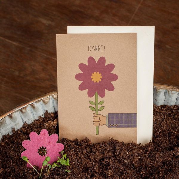 Die StadtgäRtner - Biglietto Di Ringraziamento Con Carta Di Semi I Biglietto Di Auguri Per Diverse Occasioni Con Motivo Floreale I Carta Di Semi Con Semi Di Fiori Selvatici I Biglietto Con Busta I 10,5 X 14,8 Cm (Din A6)-image
