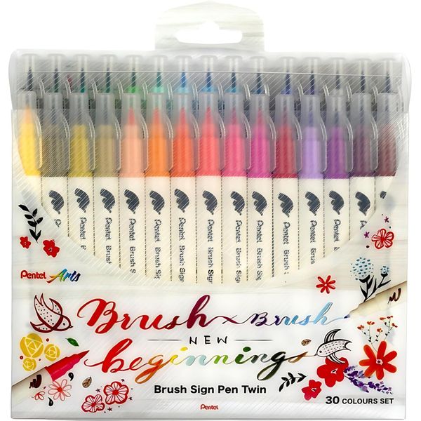 Pentel SESW30C-30 Pentelarts Brushsignpen Penna A Pennello Twin, Set Da 30-image
