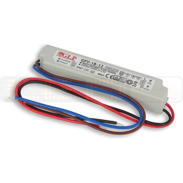 Trasformatore Led 18W 1,5A 12V IP67 Alimentatore Trasformatore Impermeabile IP67 Per Illuminazione A Strisce Led-image