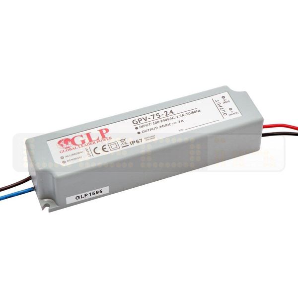 Trasformatore Led 72W 3A 24V Alimentazione IP67 Trasformatore Driver Impermeabile Per Illuminazione Strisce Led-image