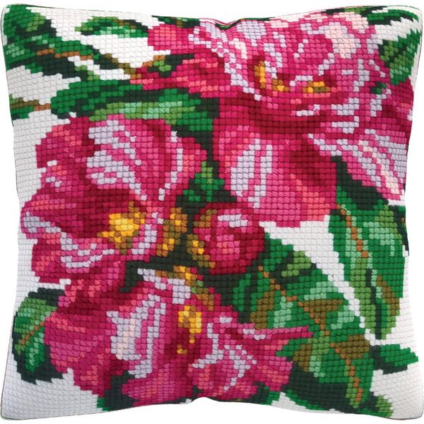 Confezione Di Cuscini Da Ricamo A Punto Croce Cda "Azalea"", Stampati, 40X40Cm"-image